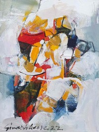 Mashkoor Raza, 12 x 16 Inch, Oil on Canvas, Abstract Painting, AC-MR-552